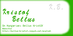 kristof bellus business card
