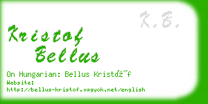 kristof bellus business card